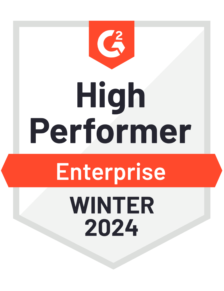 G2 Badge High Performer Enterprise Winter 2024